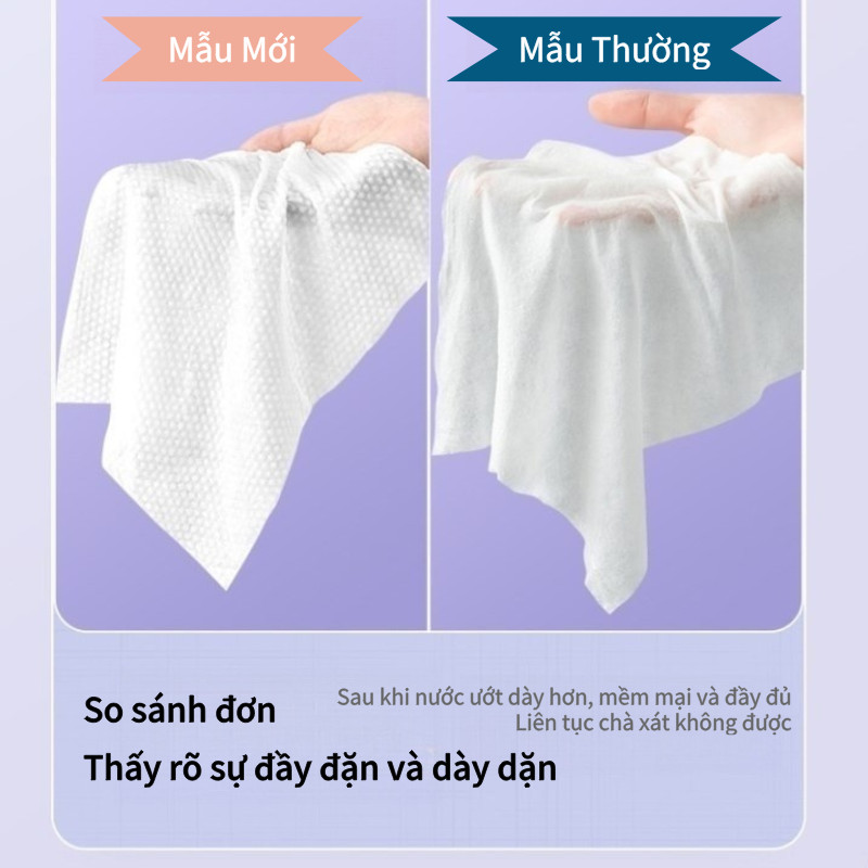 Khăn Lau Mặt Dùng 1 Lần 100% Cotton Cotton Tissue Dạng Rút Khăn Lau Mặt Khô Đa Năng Khăn Tẩy Trang Tiện Ích