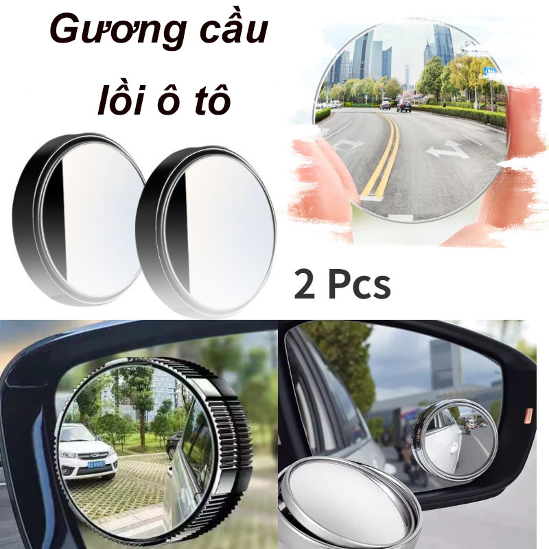 Gương cầu lồi ô tô bộ 2， Gương Chiếu Hậu Tròn Chống Nước Có Thể Điều Chỉnh Tầm Nhìn Cho Xe Hơi