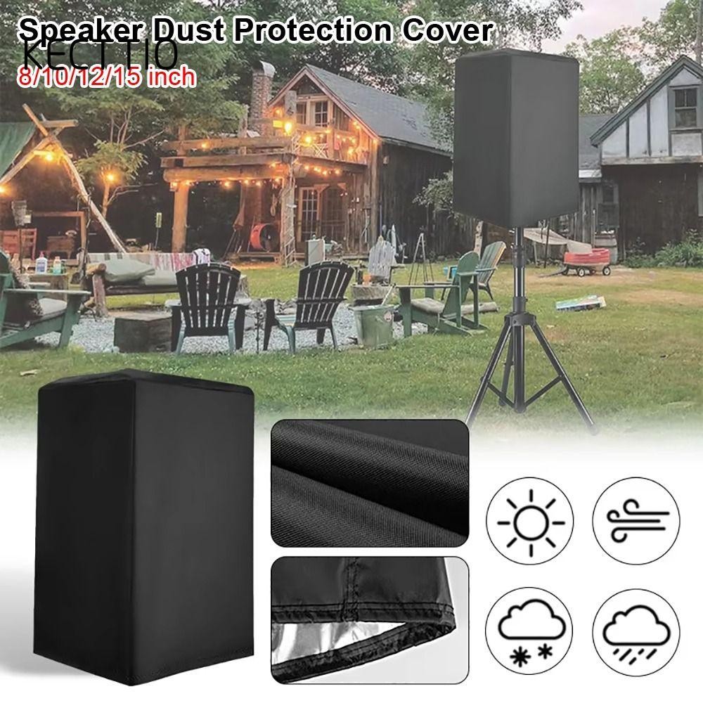KECTTIO 1 Chiếc Vỏ Bảo Vệ Bụi Loa, Túi Vải Thiết Bị Loa Chống Tia UV Màu Đen, Vải Polyester 210D Chống Thấm Nước Bảo Vệ Âm Thanh Vải