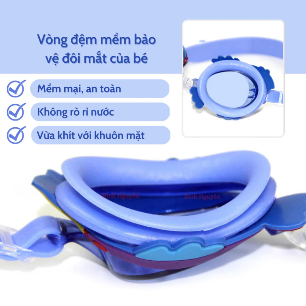 Kính Bơi Trẻ Em 3D Dễ Thương, Chống Sương Mù, Chống Nước, Điều Chỉnh Dễ Dàng Cho Bé Từ 2–8 Tuổi