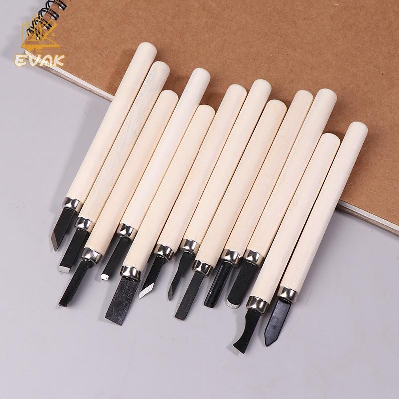 Alittlesetrtu 12 Chiếc Đục Khắc Gỗ Bộ Cắt Cơ Bản & Chế Biến Gỗ Chi Tiết Dụng Cụ Cầm Tay DIY Bộ Bầu VN