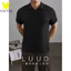 YHTN áo polo nam big size cao cấp áo thun bolo form rộng có cổ bigsize tay lỡ plo ngắn áo polo nam đen