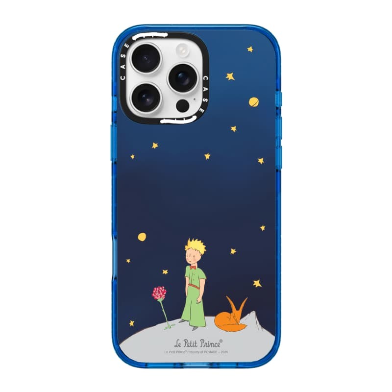 CASECASE X Le Petit Prince Rose & Fox Case Sky Blue Color Clear Hard Từ Hút Tác Động Cho Apple IPhone 12 13 14 15 16 Pro Max Plus Có Hộp