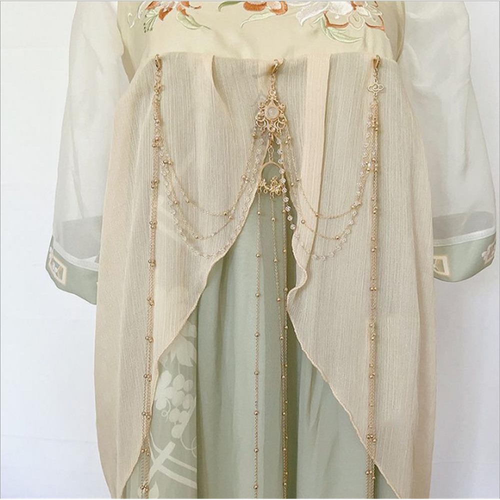 Mặt dây chuyền thắt lưng phong cách Trung Quốc TRACELIOIAN, Dây thắt lưng Hanfu truyền thống có thể tháo rời, Phụ kiện trang phục Hanfu tua dài cổ điển dành cho nữ