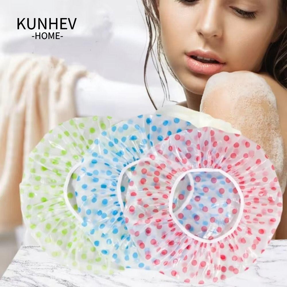 Mũ tắm KUNHEV, Mũ tắm chống thấm nước chống khói, Mũ nhà bếp chống dầu bền bỉ Vòi hoa sen tóc dài