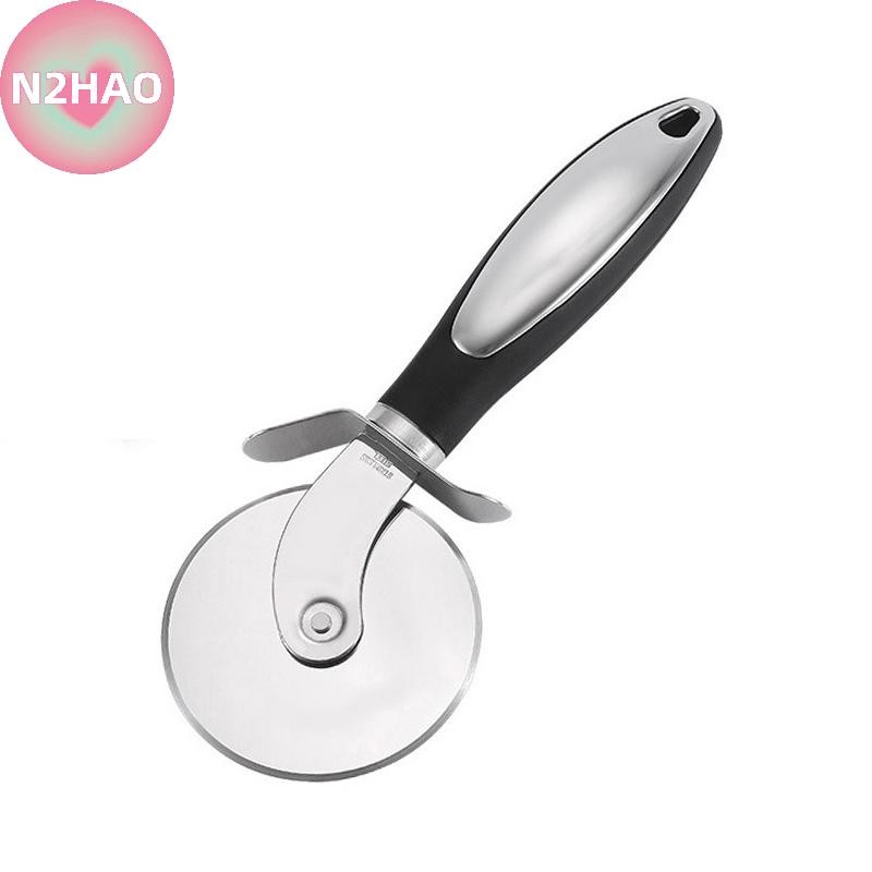 Bánh xe cắt bánh pizza N2HAO bằng thép không gỉ, dễ cắt và làm sạch cho pizza, bánh, vỏ bánh