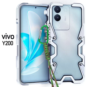 Zimon Luxury Armor Kim Loại Nhôm Ốp Lưng Điện Thoại Vivo Y200E Y200 Y100I Y100T Y300 Vỏ Cơ Khí Nguyên Chất Handmade Đầu Lâu