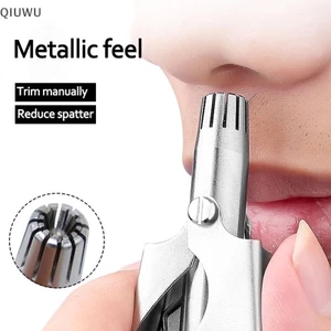 QIUWU 1 Tông Đơ Cắt Mũi Cho Nam Di Động Bằng Thép Không Gỉ Tông Đơ Hướng Dẫn Sử Dụng Cho Máy Cạo Râu Có Thể Giặt Mũi Tai Cắt Tóc Kéo.