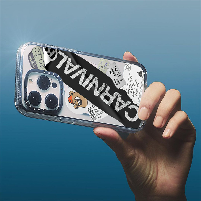 Casetify X CARNIVAL® Miếng Dán Bom Ốp Lưng Hút Từ Tính Trong Suốt Cứng Acrylic Lưng TPU Edge Case Sideband Phông Chữ Ốp Lưng Điện Thoại Tác Động Cho Apple IPhone 13 14 15 16 Pro Max