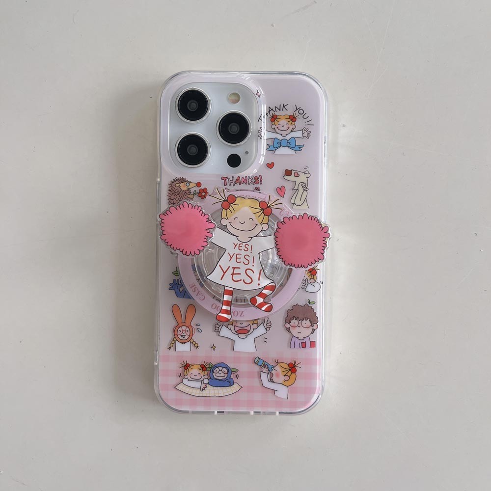 Ốp Lưng Cứng Tương Thích Với iPhone 13 14 14Pro 14ProMax 15 15Pro 15ProMax 16 16Pro 16ProMax Ốp Nam Châm Họa Tiết Sốt Coco Hồng