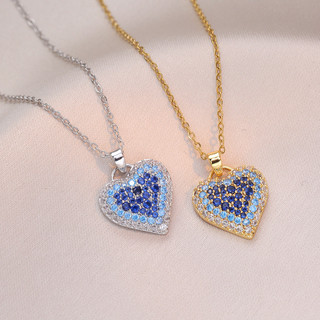 Vòng Cổ Bạc S925 Nữ Màu Mosan Kim Cương Trái Tim Vòng Cổ Mặt Dây Chuyền Cô Gái Quà Tặng S92