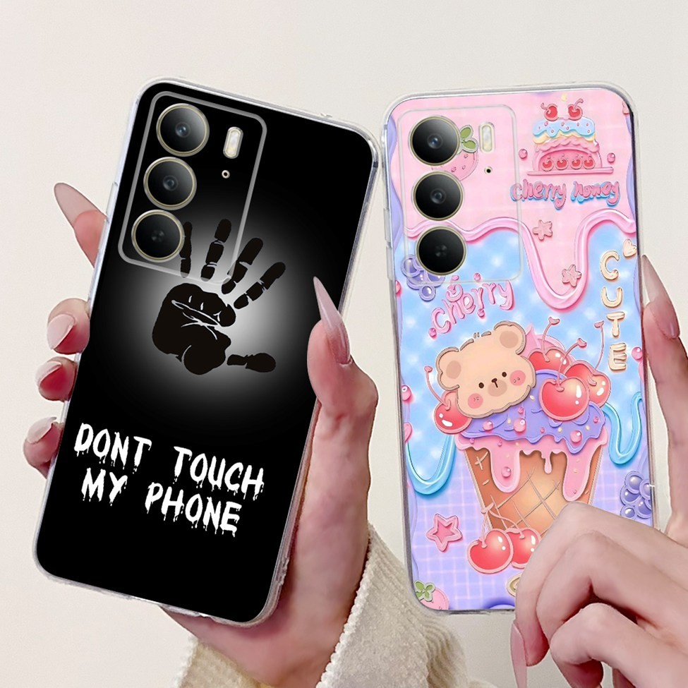 Ốp Lưng Cho Realme C75 Mèo Dễ Thương Thời Trang Hoa Hoạt Hình Thoáng Mát Trong Suốt TPU Ốp Lưng Cho Realme C75 Ốp lưng Trong Suốt