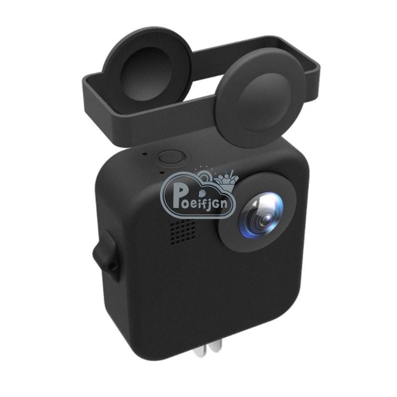 Vỏ bảo vệ silicon cho máy ảnh thể thao GoPro MAX 360 Bộ phận ống kính vòm bảo vệ chuyên nghiệp (Đen)