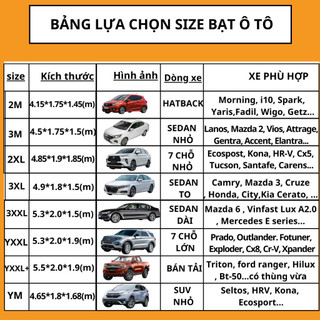 Bạt phủ ô tô Hyundai I10,Santafe,Accent,Kona,Tucson,Creta,Getz-vải dù rằn ri cao cấp,có khoá kéo cánh cửa