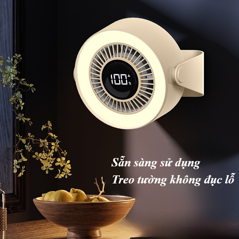 Máy tính để bàn 2 trong 1 Silent Turbofan, Điều chỉnh 100 cấp qua LED, Đèn RGB, Xoay 360° tiện lợi