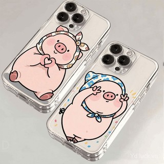 Ốp bảo vệ trong suốt độc đáo hình chú heo con dễ thương dễ thương Thích hợp cho iphone 16promax 15plus 14pro 13pro 12promax 11pro 16 15 xsmax 14plus Vỏ điện thoại chống sốc