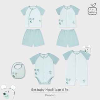 La pomme SS25 BST sơ sinh La Pomme Người bạn ú òa - Xanh cho bé T6.0