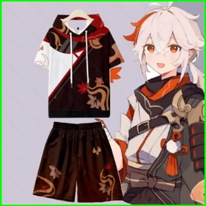 Quầnshort và áo hoodie Kaedehara Kazuha từ Genshin Impact - Áo thun tay ngắn, dáng rộng YB1