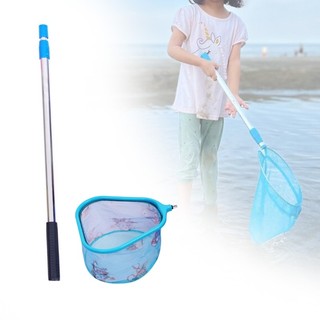 Lưới câu cá cho trẻ em, tay cầm thép không gỉ, di động và gập lại được