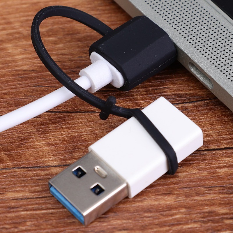 Vỏ bảo vệ linh hoạt bằng silicon - Bộ chuyển đổi cáp đàn hồi đa năng - Dây sạc chống mất có thể tháo rời
