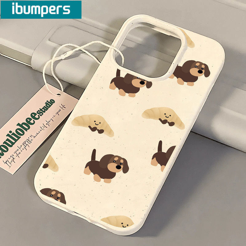 ibumpers Ốp Lưng IPhone Đơn Giản Họa Tiết Dachshund Dễ Thương Chó Con Cho IPhone 16 15 14 12 13 11 Pro Max IP 7 8 Plus X XS XR Ốp Điện Thoại Silicon Mềm Chống Sốc