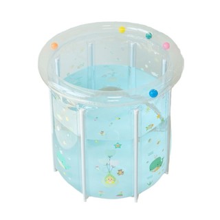 Bể Bơi Hơi Cho Bé Sơ Sinh, Bồn Tắm Gập Gọn Cho Trẻ Em, Chất Liệu PVC An Toàn, Kèm Nhẫn Cổ và Phụ Kiện Tắm