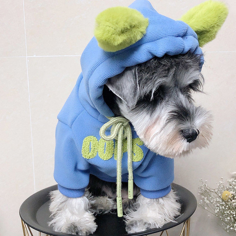 Áo nỉ có mũ trùm đầu lông cừu mùa đông cho chó nhỏ