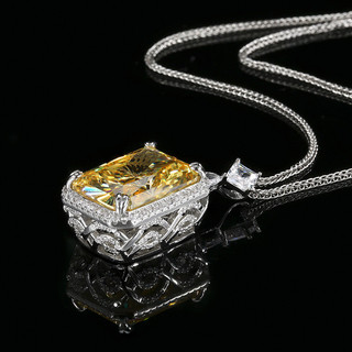 Châu Âu Mỹ ins Phong Cách Mới Kim Cương Vàng Bộ Mặt Dây Chuyền Nữ Đá Chính 15 * 20