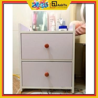 Kệ gỗ 2 ngăn kéo đầu giường