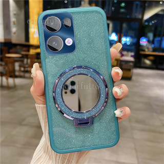 Ốp Điện Thoại Lấp Lánh Mạ Oppo Reno 13F 5G Cho Oppo Reno 14 13 Pro 13Pro 14F Reno14 Reno13F 4G 5G Trong Suốt Bling Mềm TPU Vỏ Silicon Gương Giá Đỡ Vòng Từ Tính Ốp Lưng