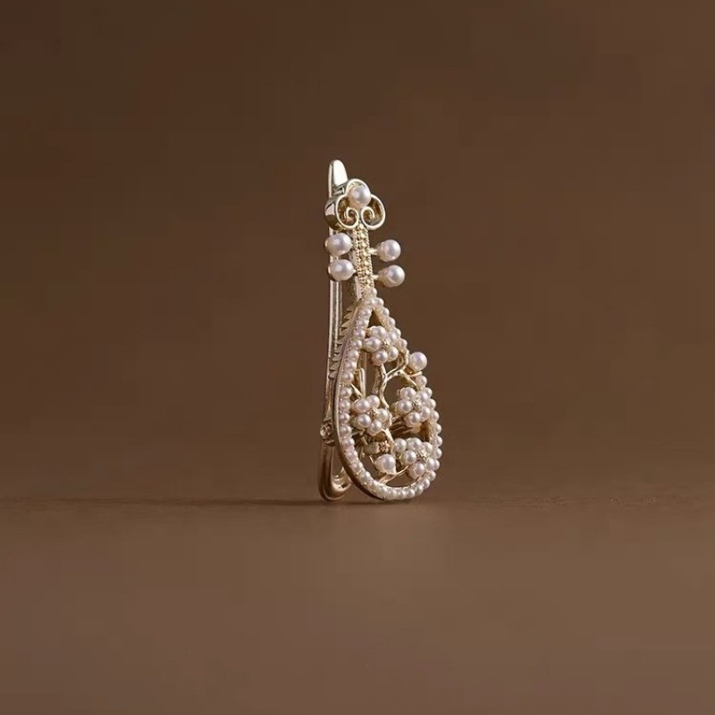 MAUROPOLI [Sẵn Sàng] Kẹp Tóc Cổ Nhẹ Nhàng Phong Cách Trung Hoa Mới Phong Cách Cổ Tích Nổ Kẹp Tóc Ngọc Trai Rỗng Kẹp Tóc Bên Mỏ Vịt Kẹp Mũ Đội Đầu