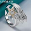 URMYLADY Bạc 925 Ngôi Sao Zircon Nhẫn Nữ Cưới Đính Hôn Quyến Rũ Trang Sức Thời Trang