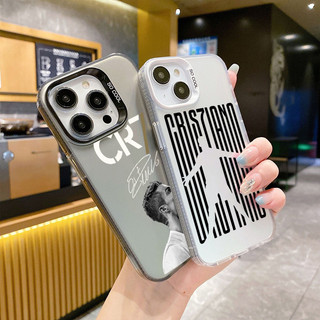 Vỏ Cho Iphone 16 Pro Max 16e 11 12 13 14 15 Pro Max 7 8 Plus XR X XS Vỏ Điện Thoại Di Động Cầu Thủ Bóng Đá Cristiano Ronaldo Armor Matte Cao Cấp IMD In Cứng Acrylic