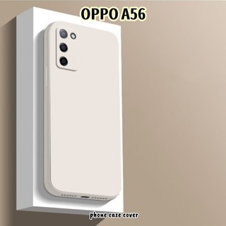 [Phong cách mới] Dành cho OPPO A56 Cover Cạnh thẳng Silicon Full Case Vỏ điện thoại màu trơn cổ điển