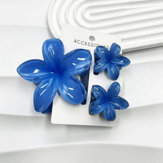 Kẹp tóc hoa plumeria acrylic - Set 3 cái, phù hợp đi biển