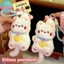 Sund Squeaky Kitten Sang Trọng Móc Khóa Hoạt Hình Búp Bê Nhồi Bông Móc Khóa Nữ Tính Dễ Thương Móc Khóa Túi Mặt Dây Chuyền Ba Lô Trang Trí Quà Tặng VN
