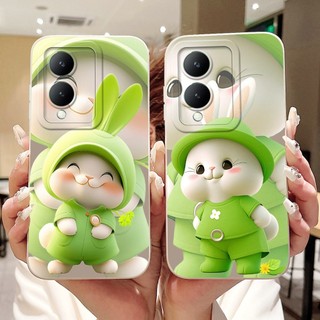 Dành Cho Vivo Y17s V2310 Vỏ Hoạt Hình Mèo Thỏ Dễ Thương Mới Vivo Y17S Y 17S 4G Bảo Vệ Ống Kính Silicon Mềm Vỏ Điện Thoại