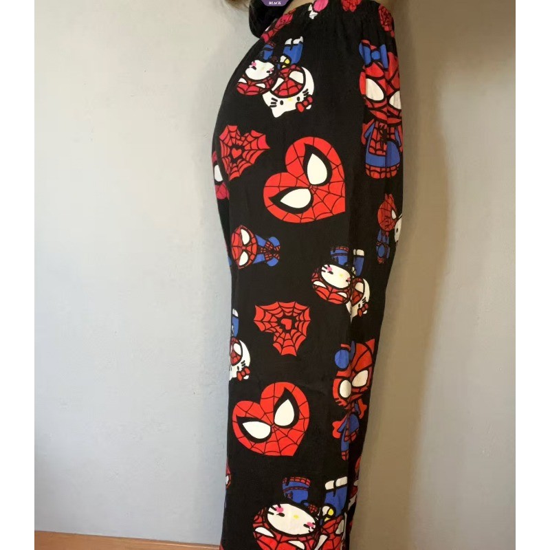 Hello Kitty Người Nhện Rời Pyjama Quần Mùa Hè Mỏng Phần Nam Nữ Hoạt Hình Giải Trí Quần Nhà [BL]