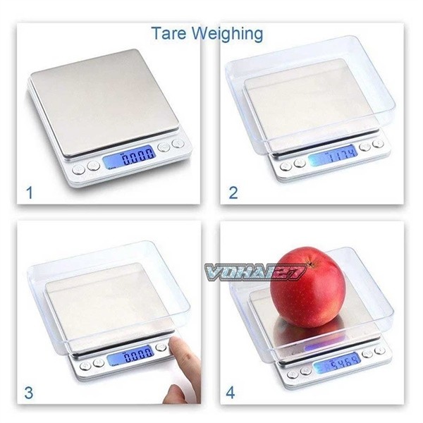 Cân tiểu ly điện tử I2000 - màu inox - inox - 1 - 16.5 x 12.5 x 3 cm