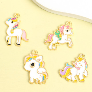 10 Chiếc Dễ Thương Sống Động Kỳ Lân Pegasus Series Men Quyến Rũ Vòng Cổ Thời Trang Vòng Tay Bông Tai Dây Xích Điện Thoại Túi Phụ Kiện DIY Động Vật May Mắn Mặt Dây Hợp Kim - Món Quà Hoàn Hảo Cho Bạn Bè