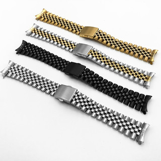 Dây đeo đồng hồ bằng thép không gỉ Jubilee 5 hạt Dây đeo đồng hồ 18mm 19mm 20mm 21mm 22mm cho SEIKO Diver Dây đeo đồng hồ Nam Nữ Bạc Vàng Đen Vòng tay Quà tặng năm mới