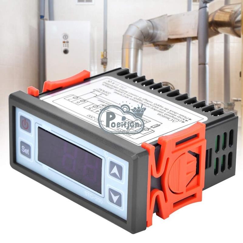 Bộ điều khiển nhiệt độ nhiệt kỹ thuật số STC-200 Bộ điều khiển sưởi ấm máy vi tính AC220V