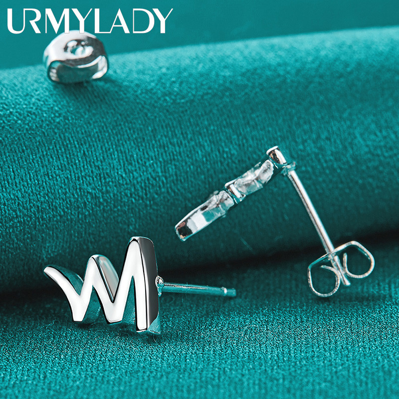 URMYLADY Bạc 925 Charm Bông Tai Nữ Tiệc Cưới Trang Sức Thời Trang