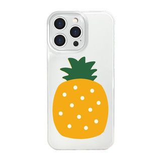 Glossy imd Big dứa minh họa Vỏ cho iPhone 16 15 14 13 12 11 Pro Max XR X XS Bìa cứng