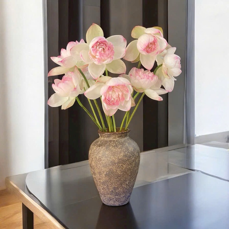 Bình gốm decor, lọ hoa Bát Tràng cắm hoa trang trí phòng khách, hoa tươi, hoa loa kèn