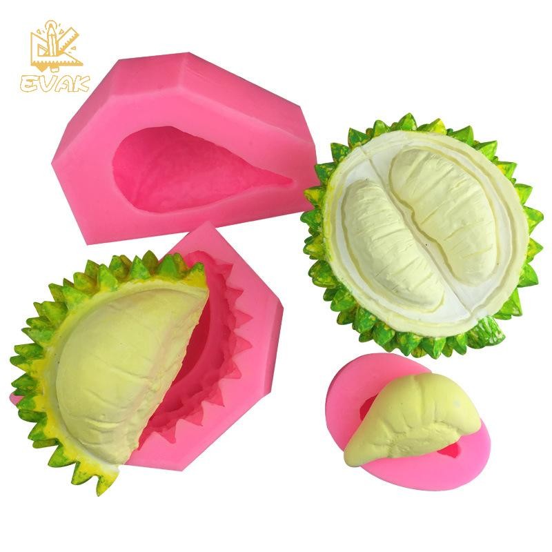 Alittlesetrtu 3D Trái Cây Chuối Thông Ngô Xoài sầu Riêng Kem Khuôn Silicon Fondant Bánh Trang Trí Dụng Cụ Làm Bánh Sô Cô La Khuôn Thạch Cao VN