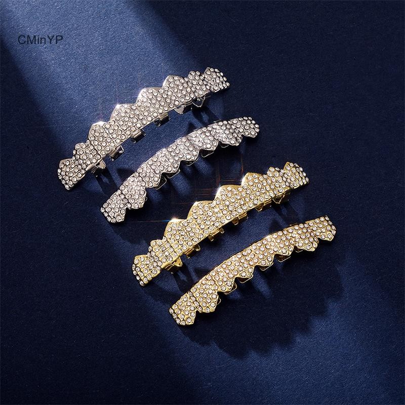 CMinYP Cubic Zircon Hip Hop Răng Grillz Cho Unisex Top Đáy Miệng Có Thể Tháo Rời Nha Khoa Thời Trang Cosply Răng Trang Sức Vinh Quang