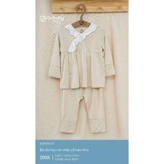 Bubaby BSR1108CB Bộ dài tay cài chéo cổ bèo Siro  🔅 cho bé T6.0
