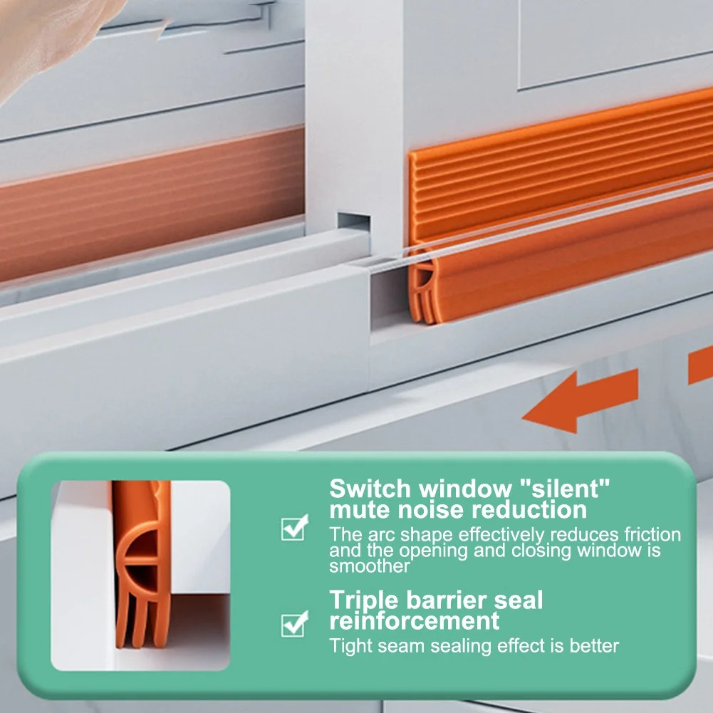 2M TPE Trượt Cửa Sổ Cói Dải Tự Dính Ba Cách Âm Chống Gió Chống Lạnh Cửa Dưới Băng Thời Tiết Linh Hoạt