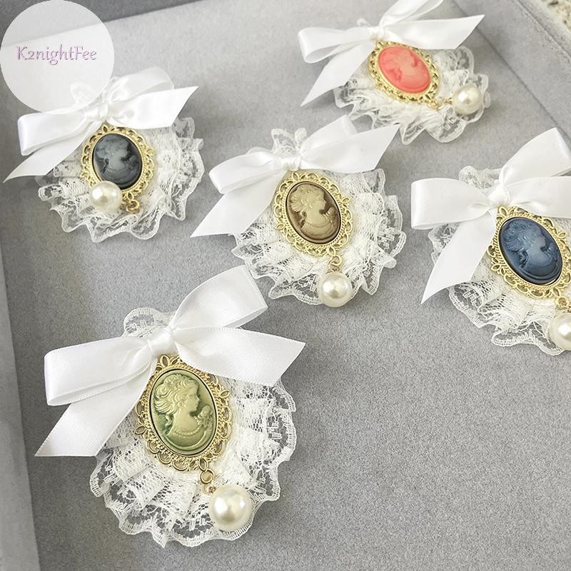 K2nightfee Vintage Handmade Vải Nghệ Thuật Ren Nơ Thổ Cẩm Làm Đẹp Ngọc Trai Flare Phong Cách Đại Học Mắt Cá Chân Phụ Kiện Trang Sức Cho Nữ VN